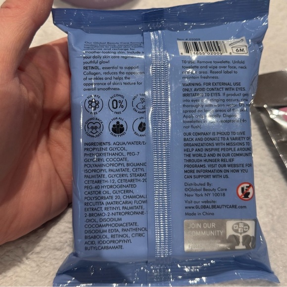 Global Beauty Care Collagen Spa Treatment Mask With Retinol Cleansing Wipes - Picture 4 of 4